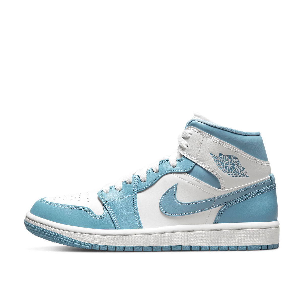 Air Jordan WMNS 1 Mid UNC (2022) WHITE/WORN BLUE/SAIL sneaker – authenticated on KLEKT
