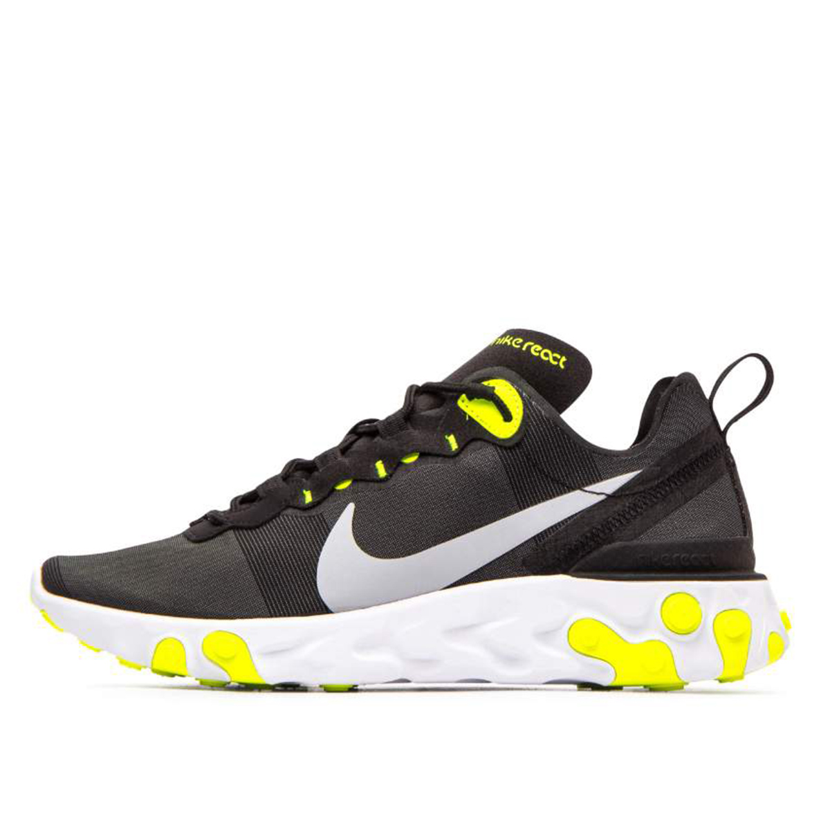Nike React Element 55 WMNS Black Volt Cool Grey sneaker – authenticated on KLEKT