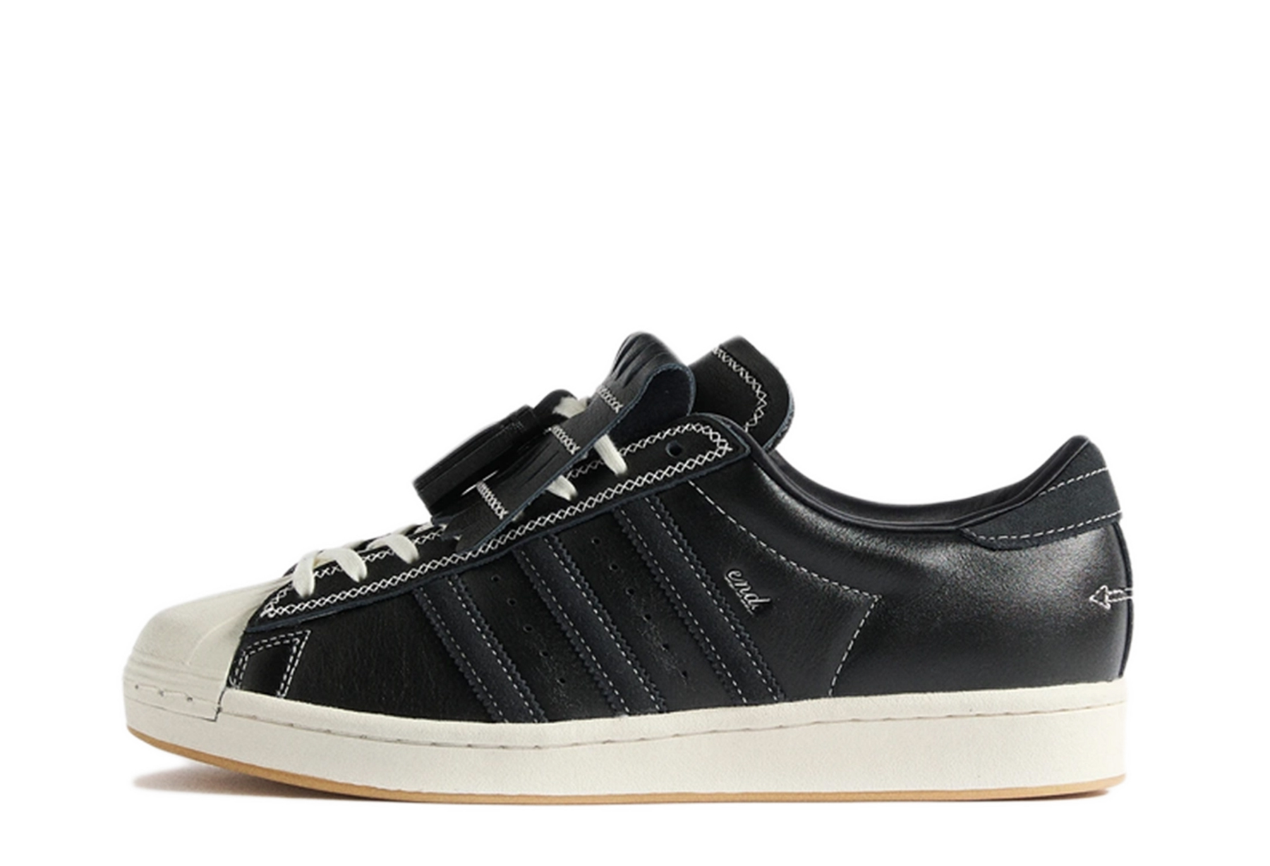 Adidas x END Superstar Vintage 'Tying The Knot' (2025) BLACK/WHITE sneaker – authenticated on KLEKT