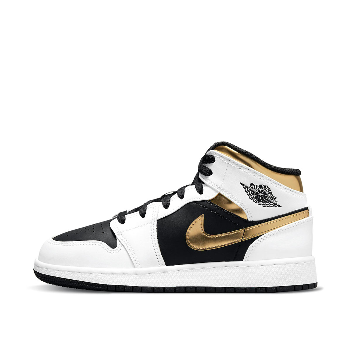 Air Jordan 1 Mid White Gold Black (GS) (2021) WHITE/MULTI-COLOR-BLACK sneaker – authenticated on KLEKT