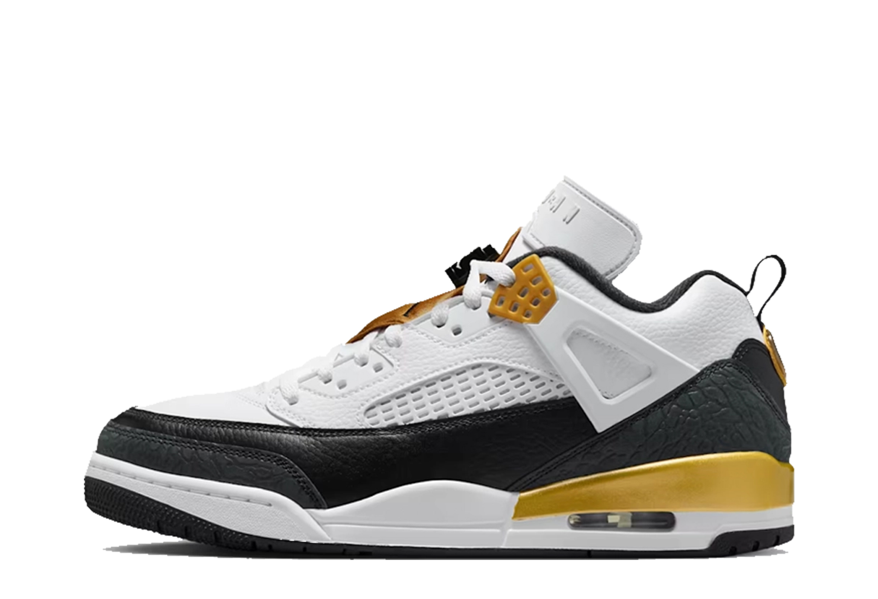 Air Jordan Spizike Low 'DMP' (2025) White/Metallic Gold/Black sneaker – authenticated on KLEKT