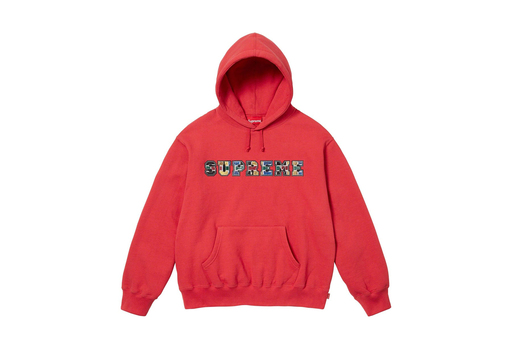 Supreme Collegiate Patchwork Leather Hooded Sweatshirt Burnt Red (FW23)
