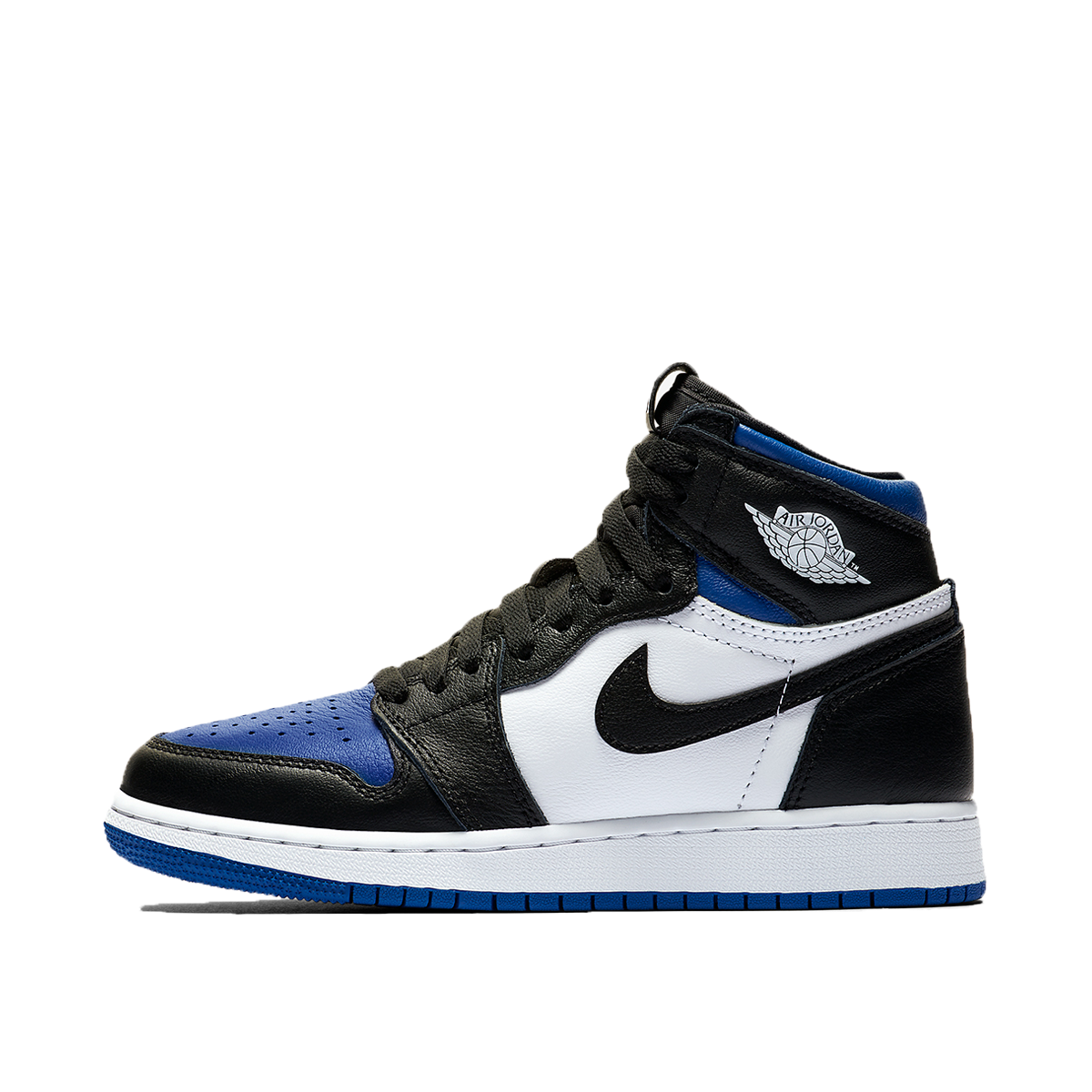 Air Jordan 1 Retro High 'Royal Toe' (GS) (2020) BLACK/WHITE/GAME ROYAL/BLACK sneaker – authenticated on KLEKT