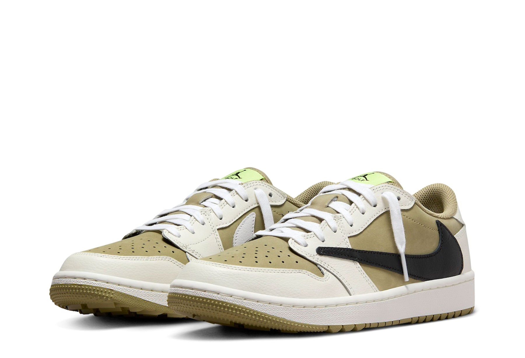 Air Jordan x Travis Scott 1 Low Golf 'Neutral Olive' (2023) Neutral Olive/Black-Sail/Lemon Twist/Baroque Brown sneaker – authenticated on KLEKT