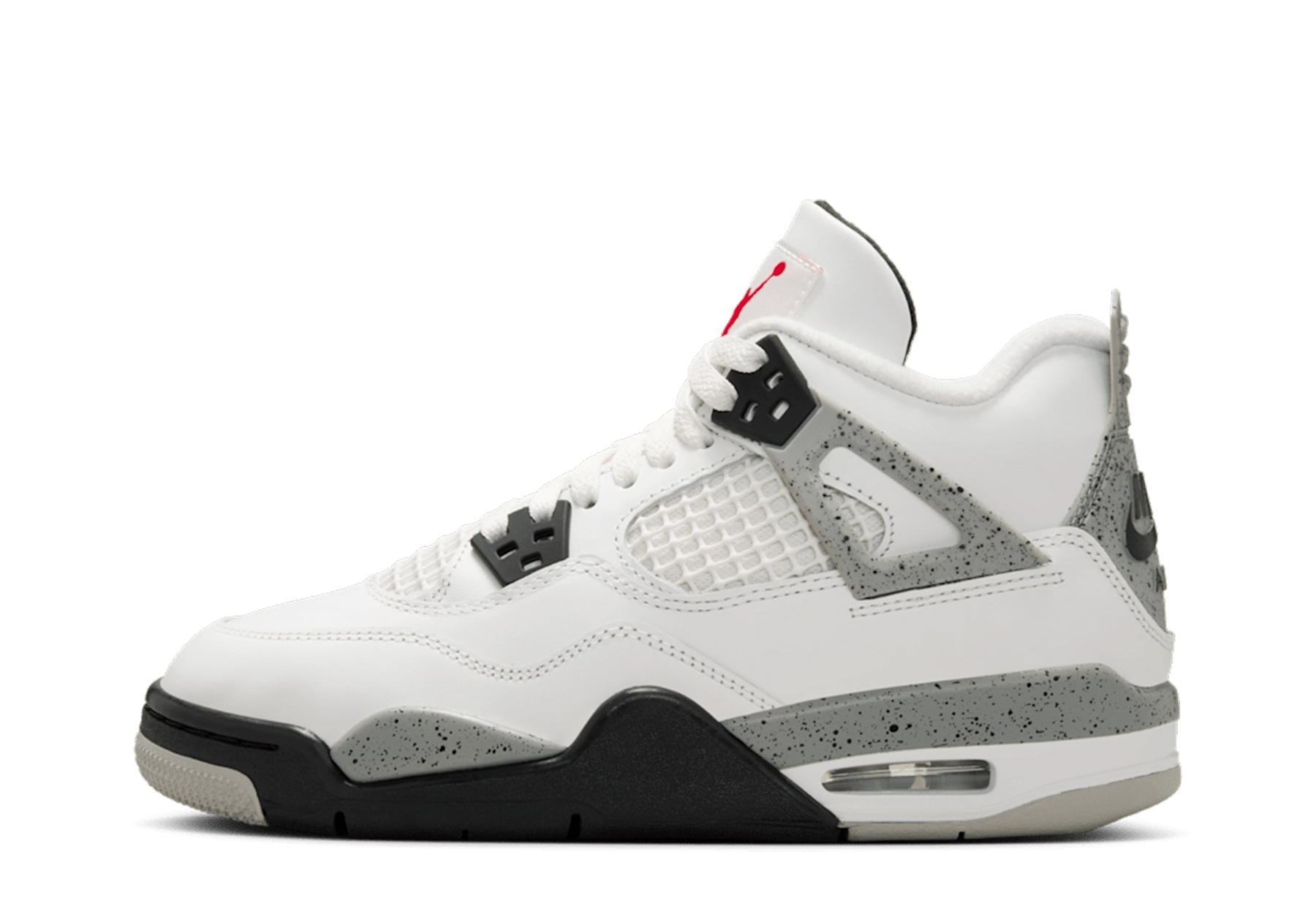 Air Jordan 4 OG GS 'White Cement' (2025) Summit White/Fire Red/Tech Grey/Black sneaker – authenticated on KLEKT