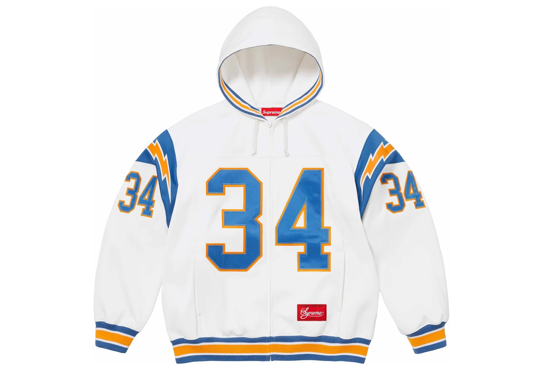 Supreme Football Zip Up Hooded Sweatshirt White (SS24) WHITE sneaker – authenticated on KLEKT