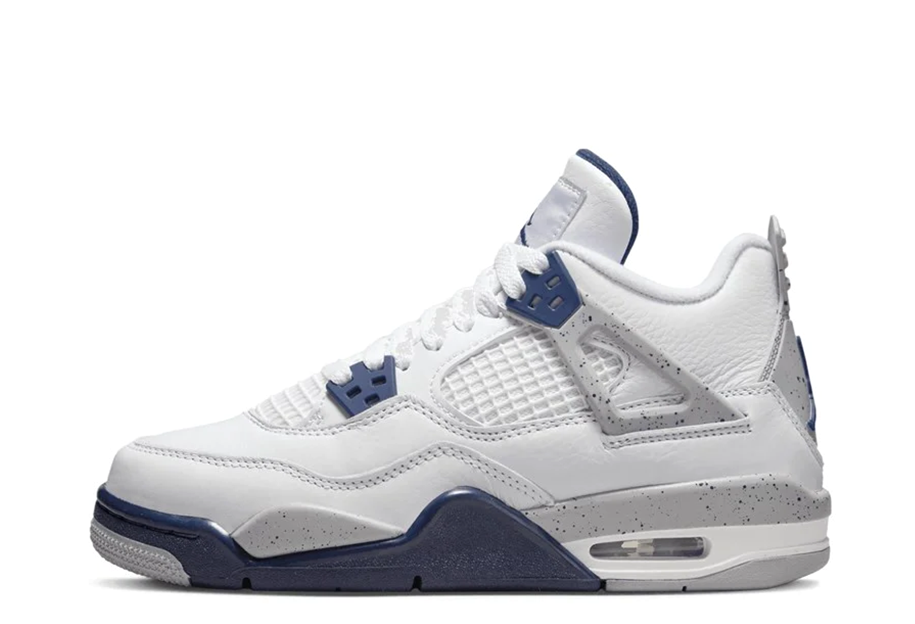 Air Jordan 4 Retro GS 'Midnight Navy' (2022) White/Midnight Navy/Light Smoke Grey/Fire Red sneaker – authenticated on KLEKT