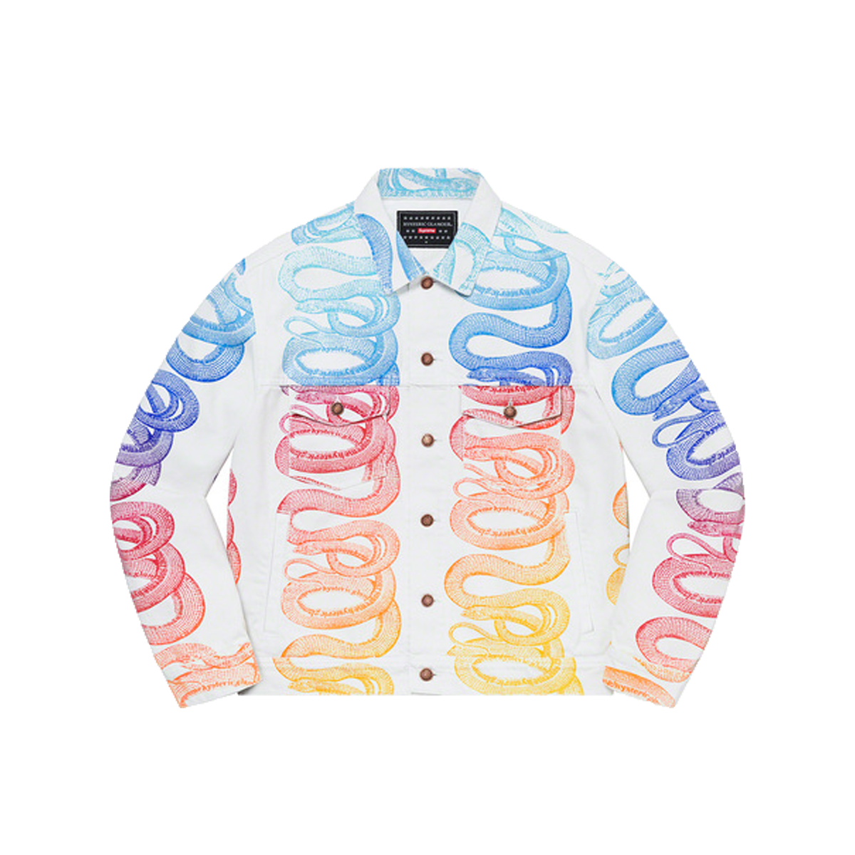 Supreme x HYSTERIC GLAMOUR Snake Denim Trucker Jacket White (SS21) WHITE sneaker – authenticated on KLEKT