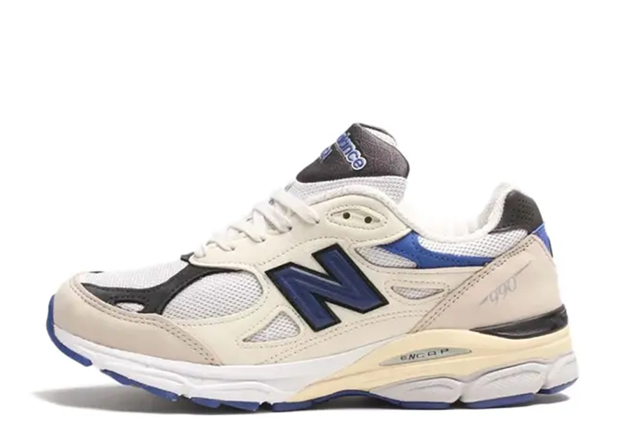 New Balance 990v3 Made In USA White Cream Royal (2022) WHITE/CREAM/ROYAL sneaker – authenticated on KLEKT