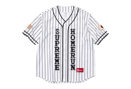 Supreme x Homerun Baseball Jersey 'Stripe' (SS25) – authenticated on KLEKT