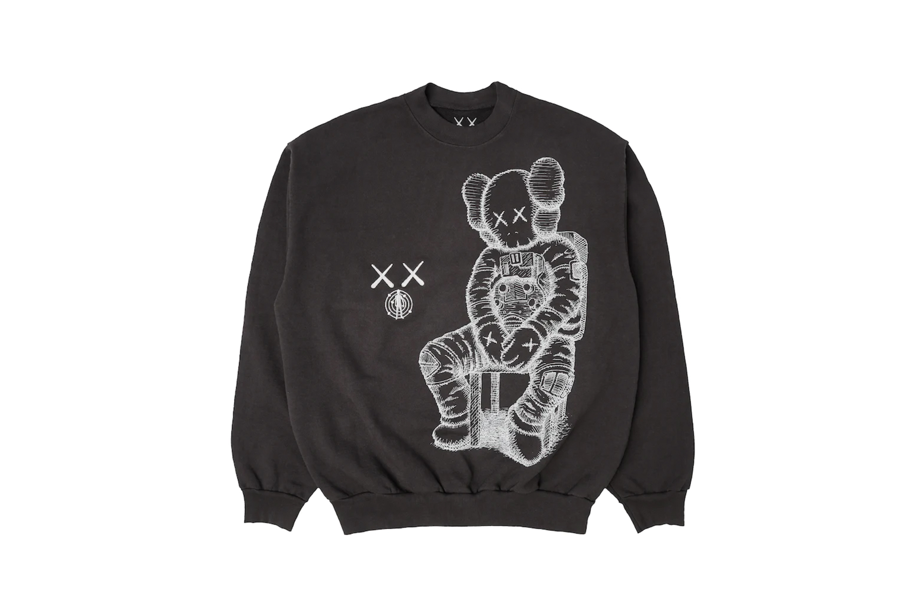 Kaws x Kid Cudi Moon Man Front Print Crewneck Sweatshirt Vintage Black BLACK sneaker – authenticated on KLEKT