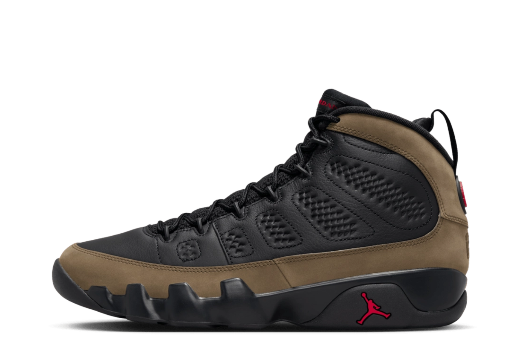 Air Jordan 9 Retro 'Olive' (2024) Black/True Red/Light Olive sneaker – authenticated on KLEKT