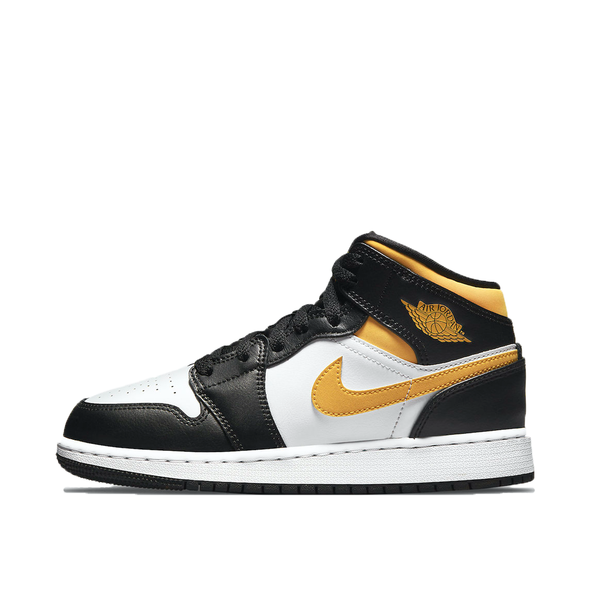 Air Jordan 1 Mid Pollen (GS) (2021) WHITE/POLLEN/BLACK sneaker – authenticated on KLEKT