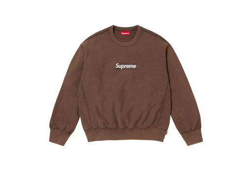Supreme Washed Box Logo Crewneck 'Brown' (SS25) – authenticated on KLEKT