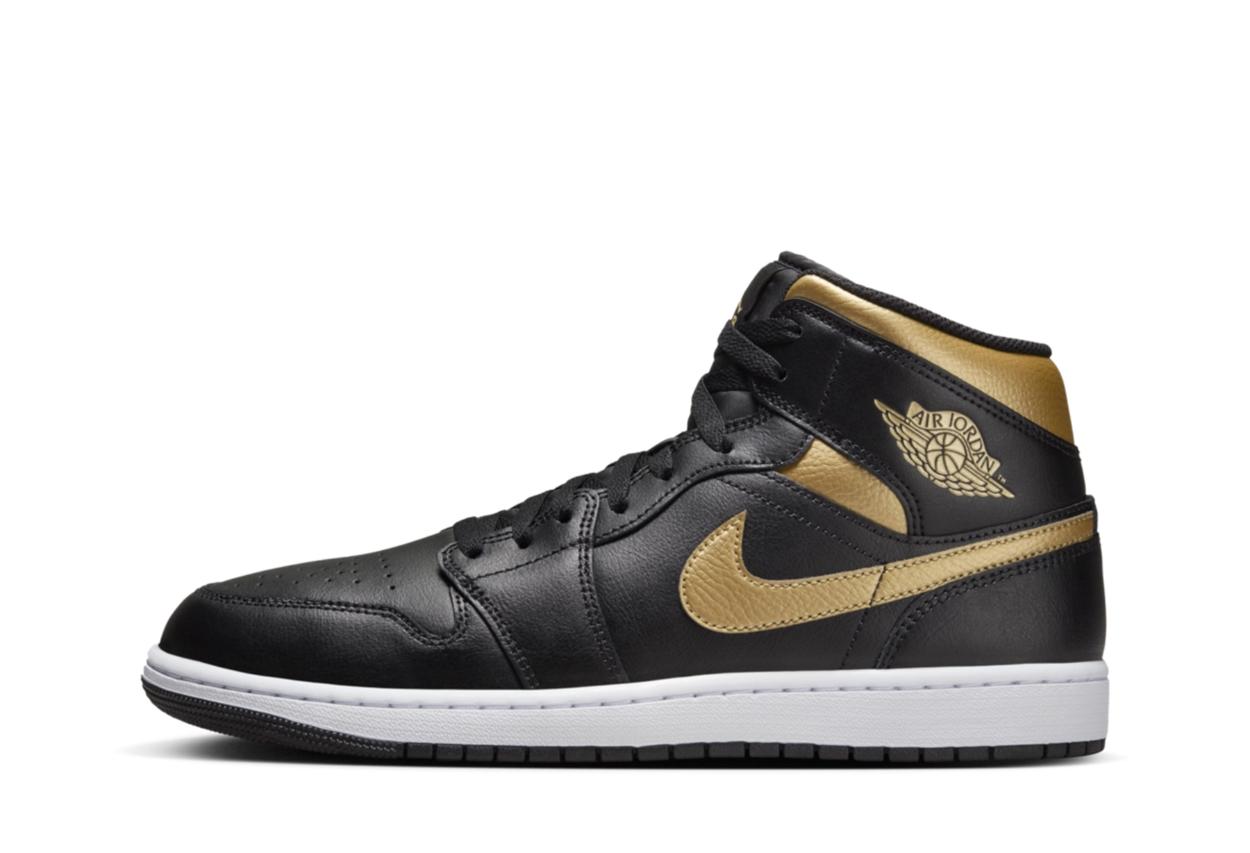 Air Jordan 1 Mid 'Black & Metallic Gold' (2024) Black/Metallic Gold sneaker – authenticated on KLEKT