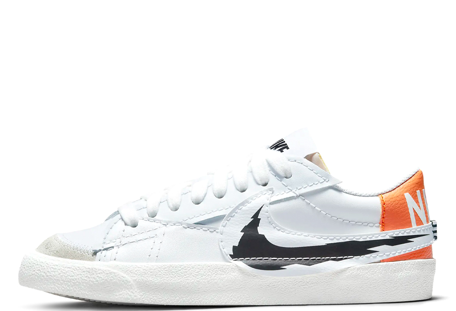 Nike Blazer Low '77 Jumbo Glitch Swoosh (2022) white/orange/black sneaker – authenticated on KLEKT