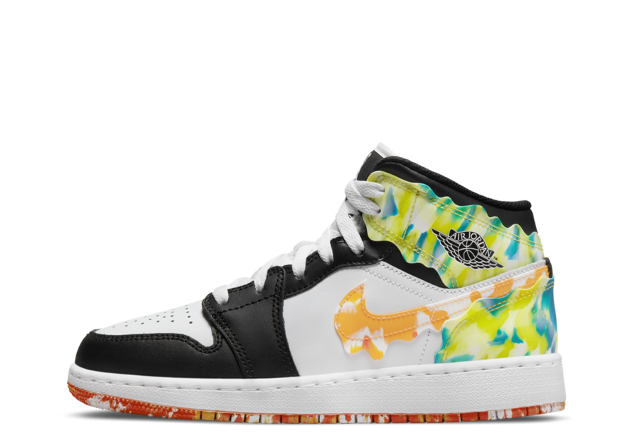 Air Jordan 1 Mid GS Drip (2022) multi/black/white sneaker – authenticated on KLEKT