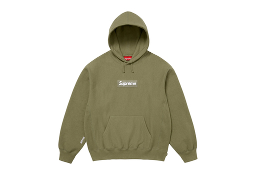 Supreme Box Logo Hooded Sweatshirt 'Light Olive' (FW25) – authenticated on KLEKT
