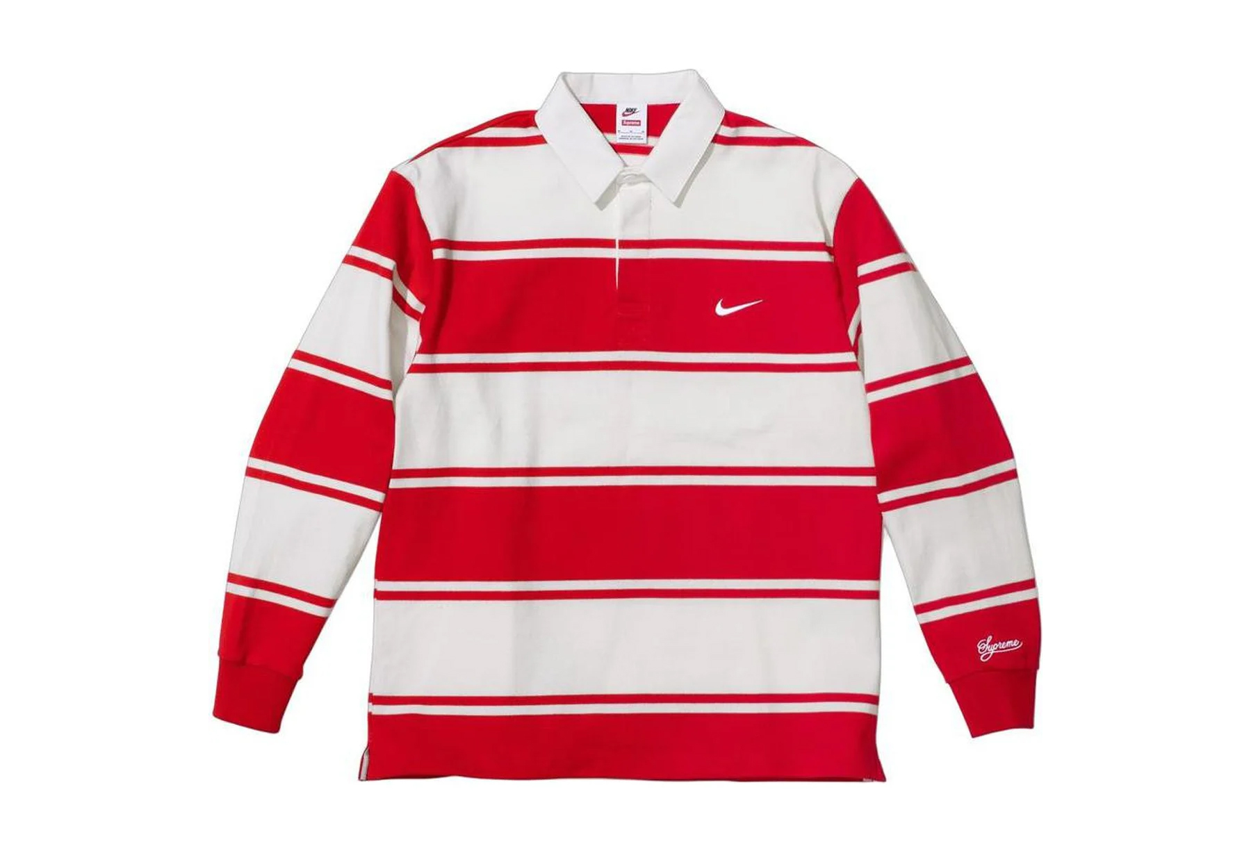 Supreme STRIPE RUGBY - 25FW ラガーシャツ　ピンク Supreme 'Reflective Sleeve Stripe Rugby'ラグビーシャツ