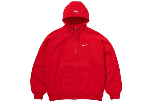 Supreme x Nike Zip Up Hooded Sweatshirt 'Red' (SS25) – authenticated on KLEKT