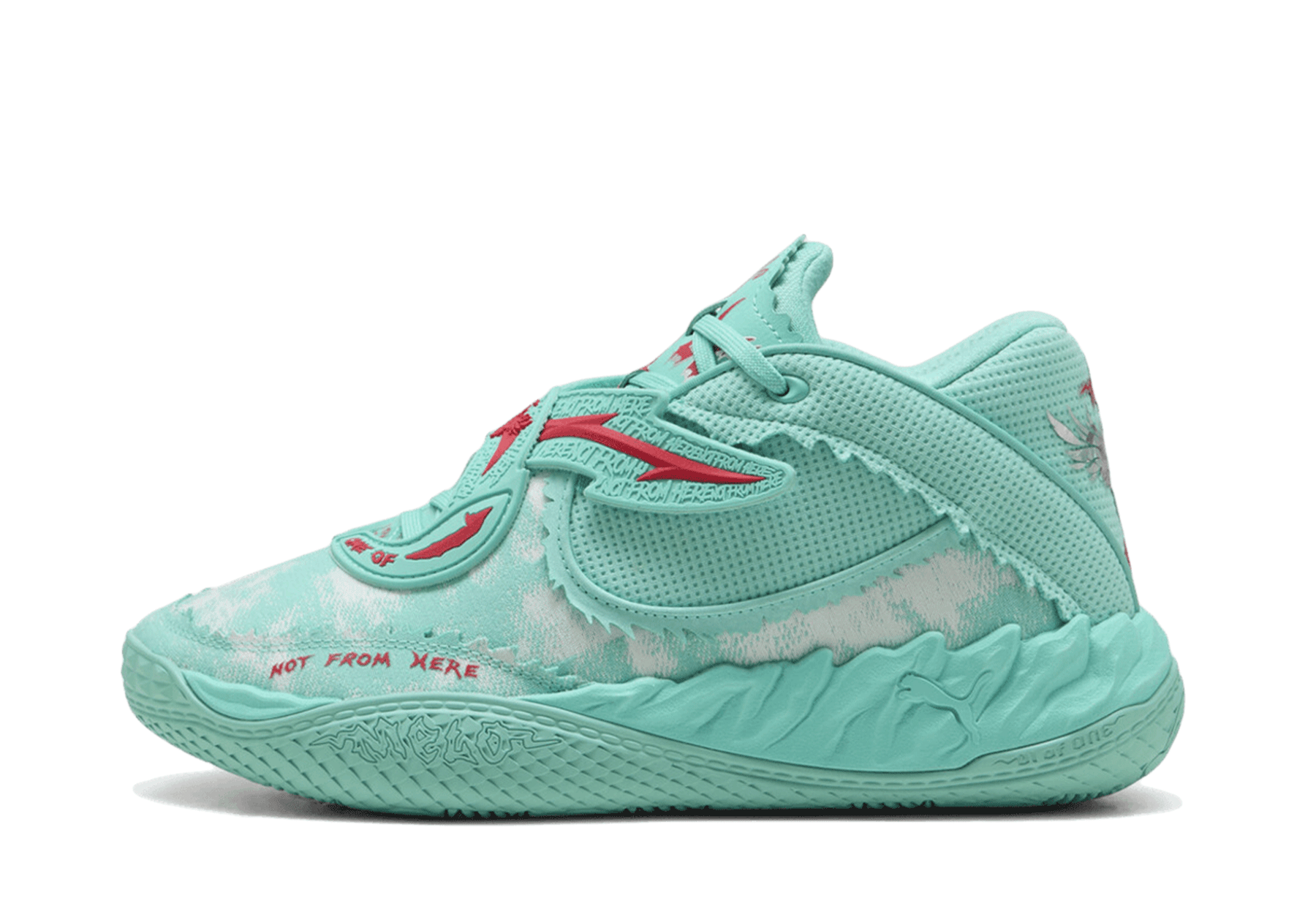 Puma MB.05 'Melo World' (2026) Aquatic/For All Time Red sneaker – authenticated on KLEKT