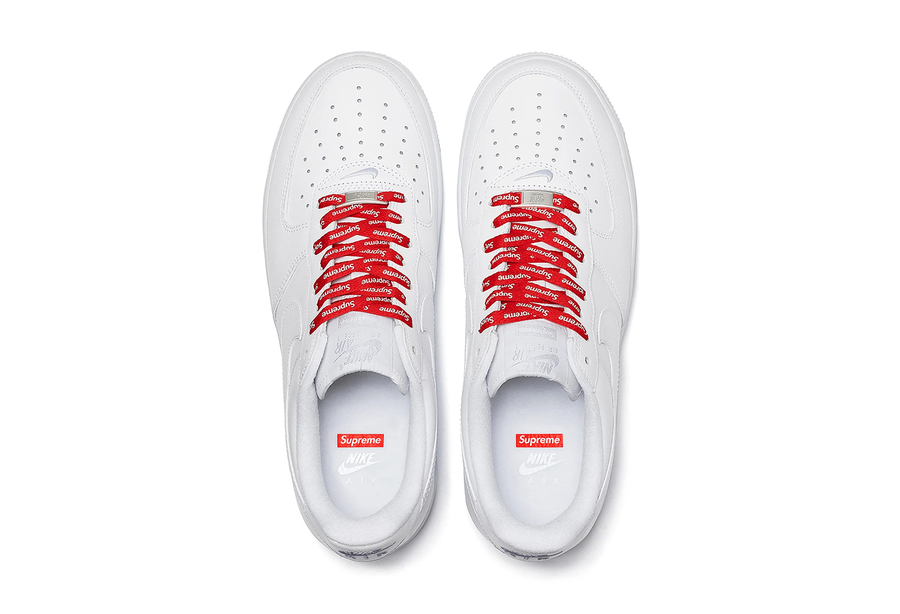 Nike x Supreme Air Force 1 Low 'White' (2020) WHITE sneaker – authenticated on KLEKT