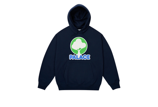 Palace Evergreen Hood 'Navy' (SS25) – authenticated on KLEKT