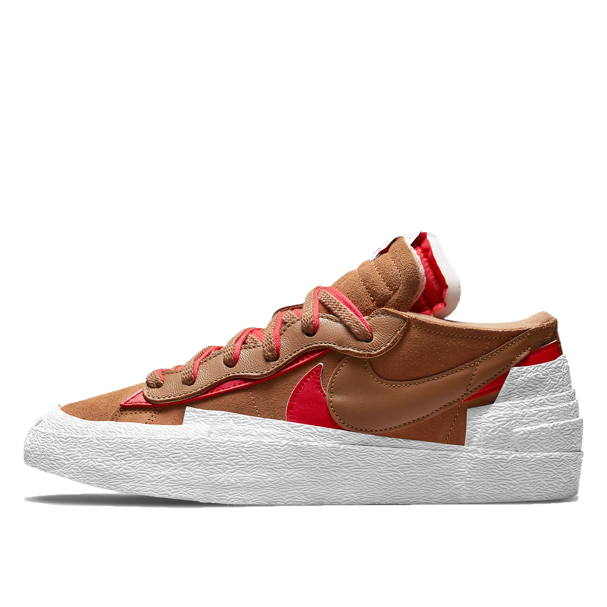Nike x sacai Blazer Low British Tan (2021) BRTITISH TAN/WHITE/UNIVERSITY RED sneaker – authenticated on KLEKT
