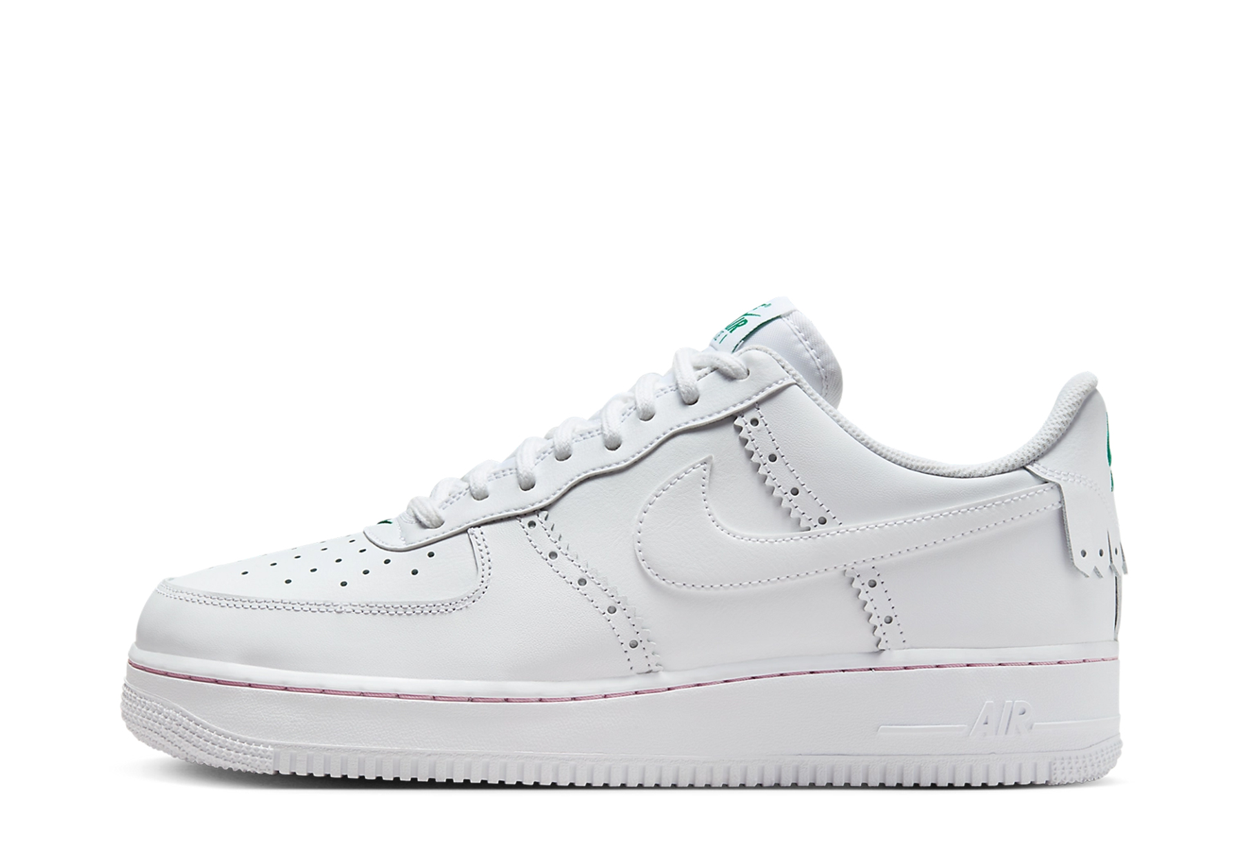 Nike Air Force 1 Low Brogue 'White' (2024) White/Medium Soft Pink/Malachite/White sneaker – authenticated on KLEKT