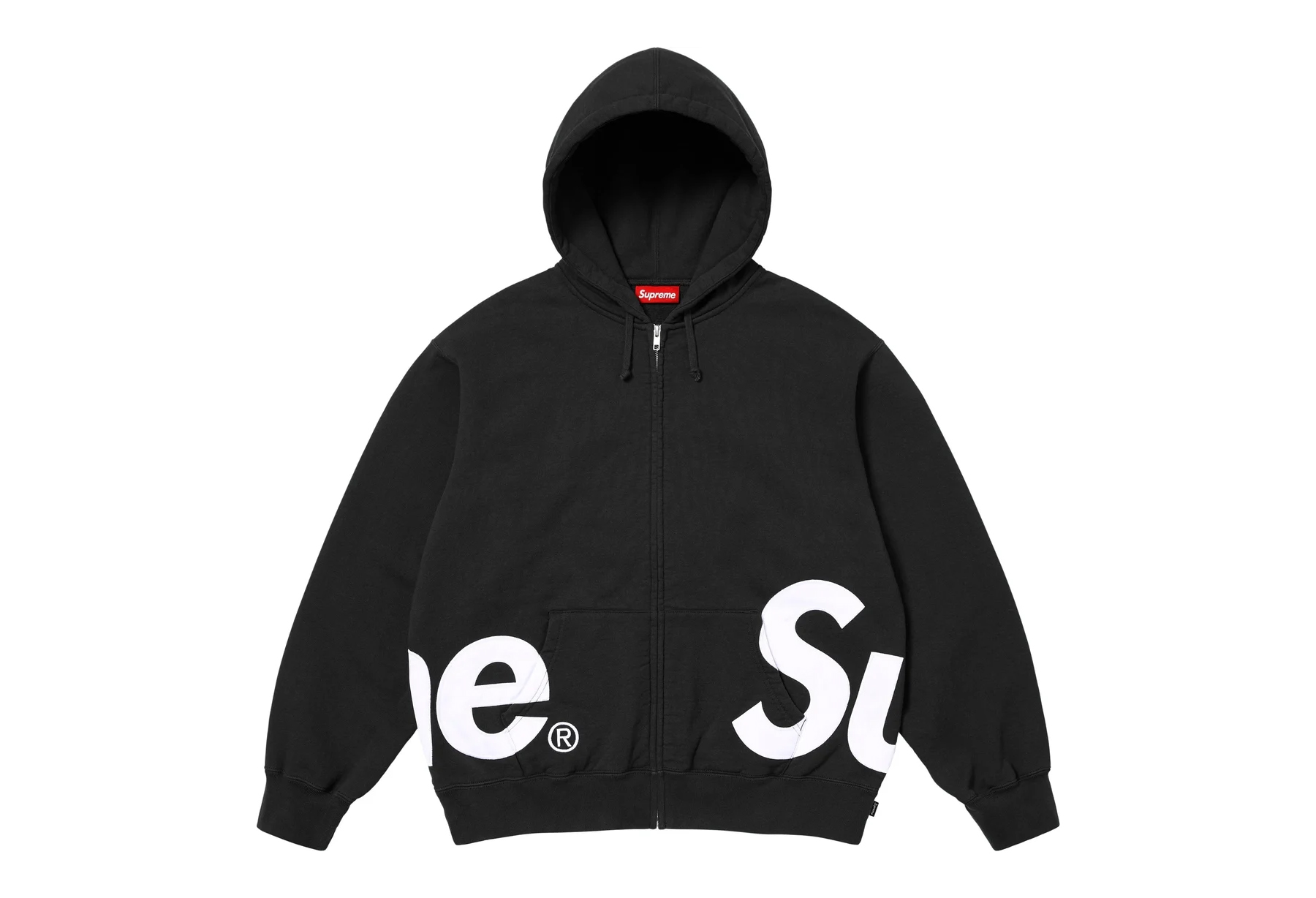 Supreme Big Logo Zip Up Hooded Sweatshirt 'Black' (SS25) | Supreme Supreme Big Logo Zip Up Hooded Sweatshirt 'Black' (SS25) | Supreme