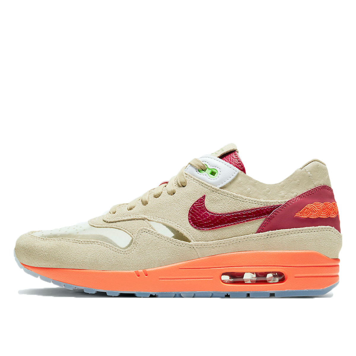 Nike x Clot Air Max 1 'Kiss of Death' (2021) Net/Deep Red-Orange Blaze sneaker – authenticated on KLEKT