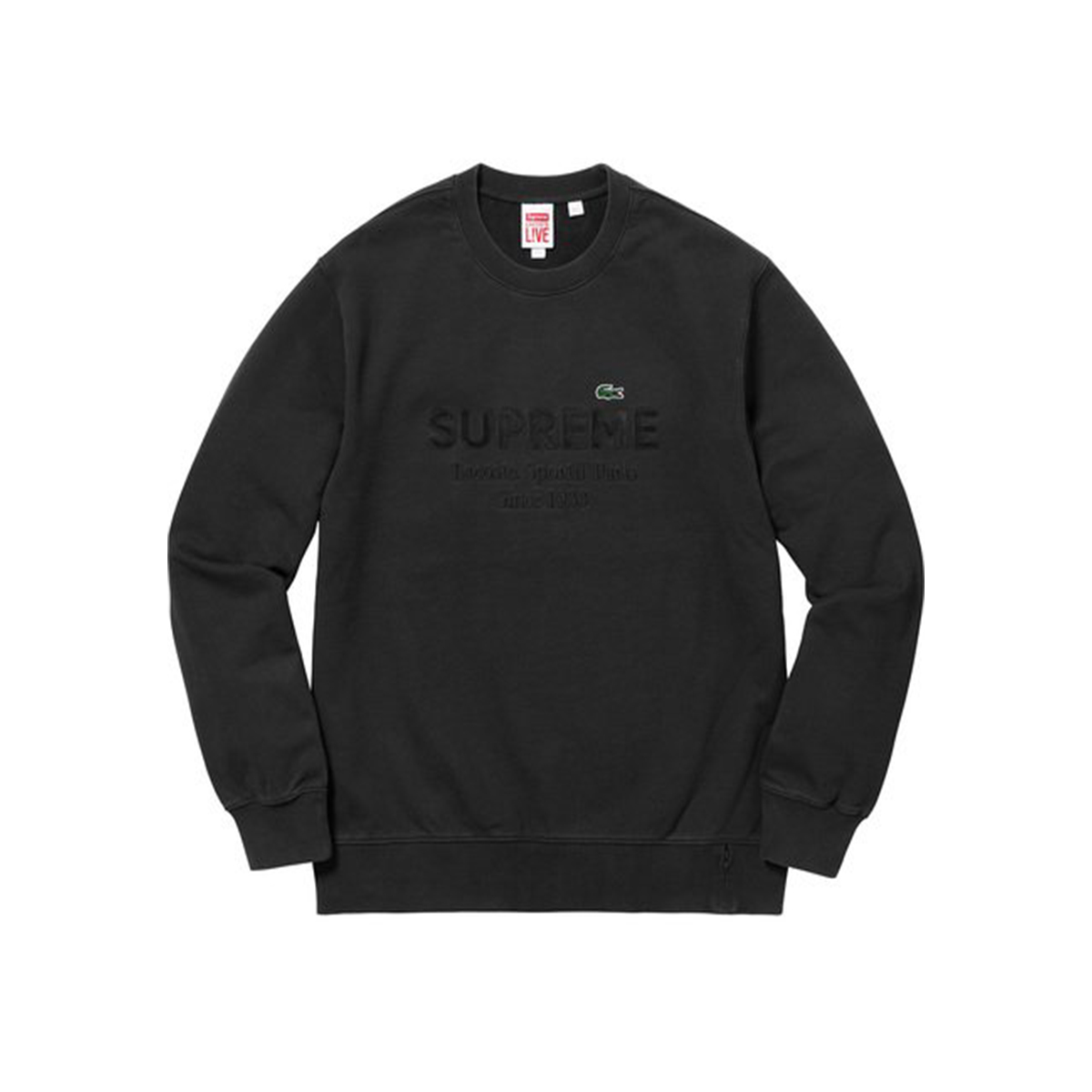 Supreme x Lacoste Crewneck Sweatshirt Black (SS18) sneaker – authenticated on KLEKT