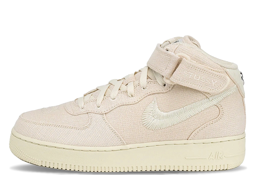 Nike x Stussy Air Force 1 Mid 'Fossil' (2022) fossil hemp sneaker – authenticated on KLEKT