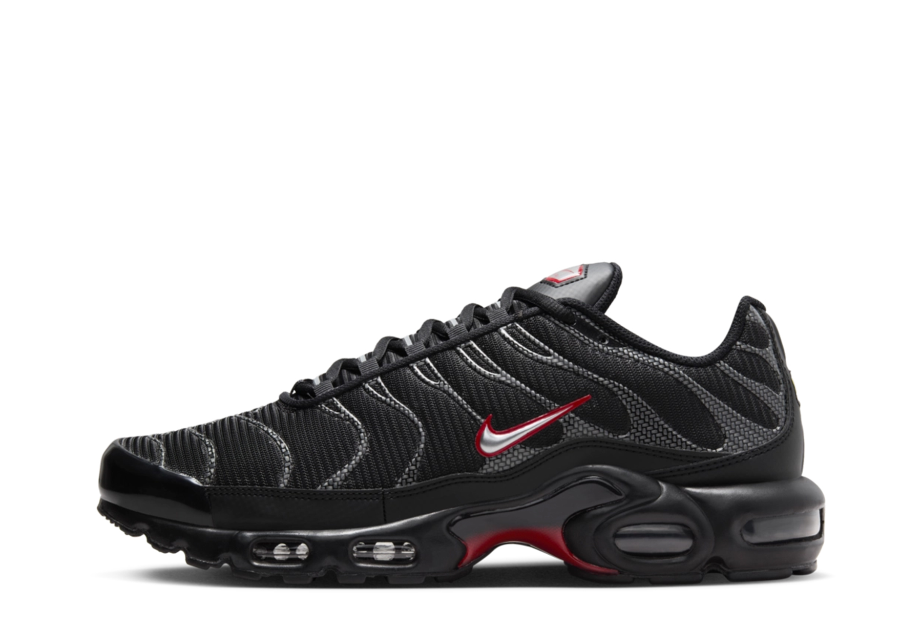 Nike Air Max Plus 'Carbon Fibre' (2024) Black/University Red/Metallic Silver sneaker – authenticated on KLEKT