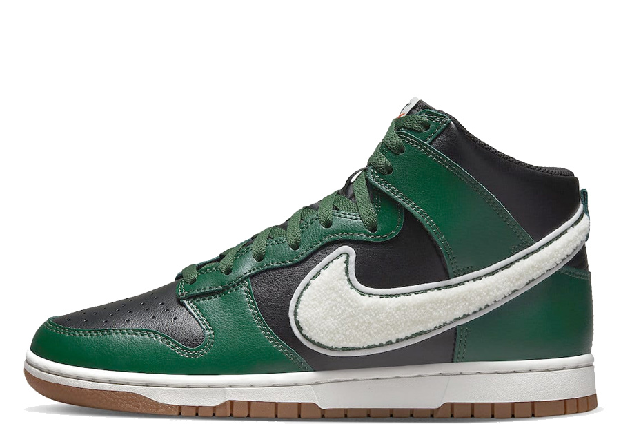 Nike Dunk High Chenille Swoosh 'Gorge Green' (2022) Black/Gorge Green/Summit White sneaker – authenticated on KLEKT