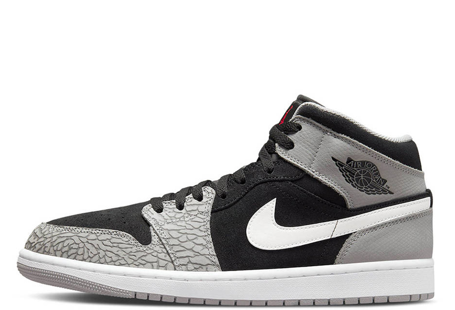 Air Jordan 1 Mid Elephant Print (2022) Black/Grey/White  sneaker – authenticated on KLEKT