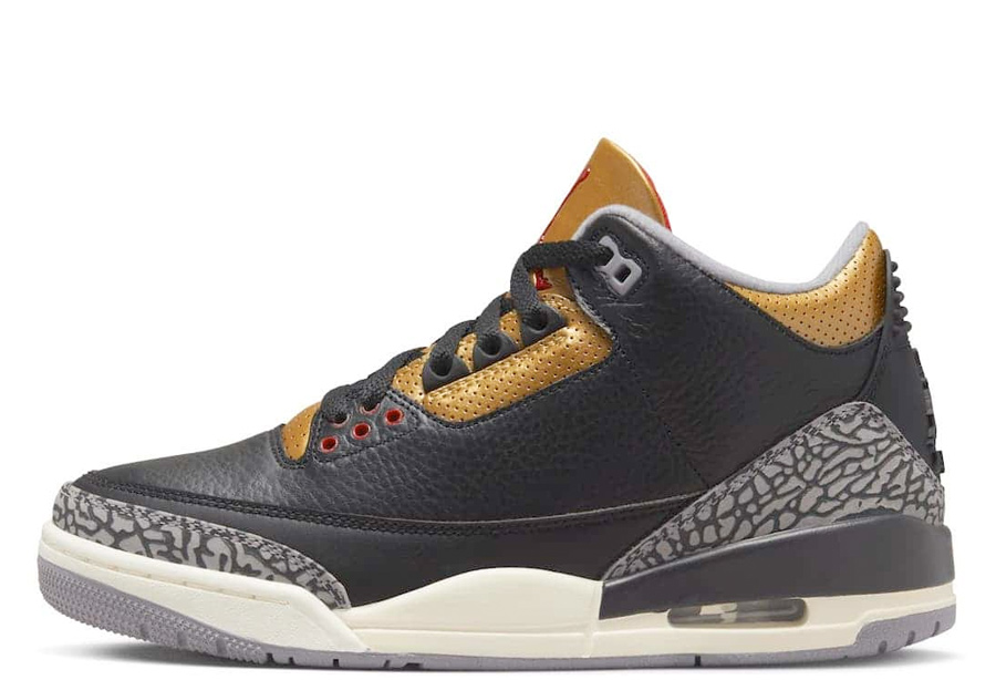 Air Jordan 3 Retro 'Cement Gold' (2022) Black/Metallic Gold/Cement Grey sneaker – authenticated on KLEKT