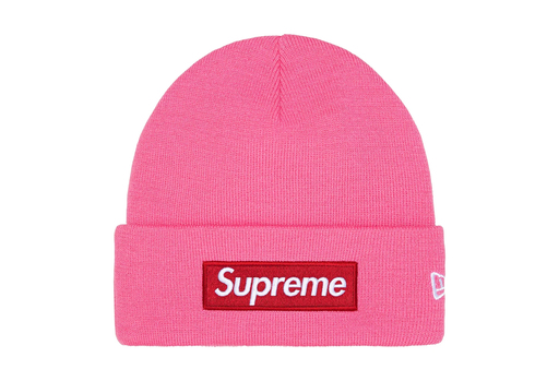 Supreme x New Era Box Logo Beanie 'Magenta' (FW25) – authenticated on KLEKT