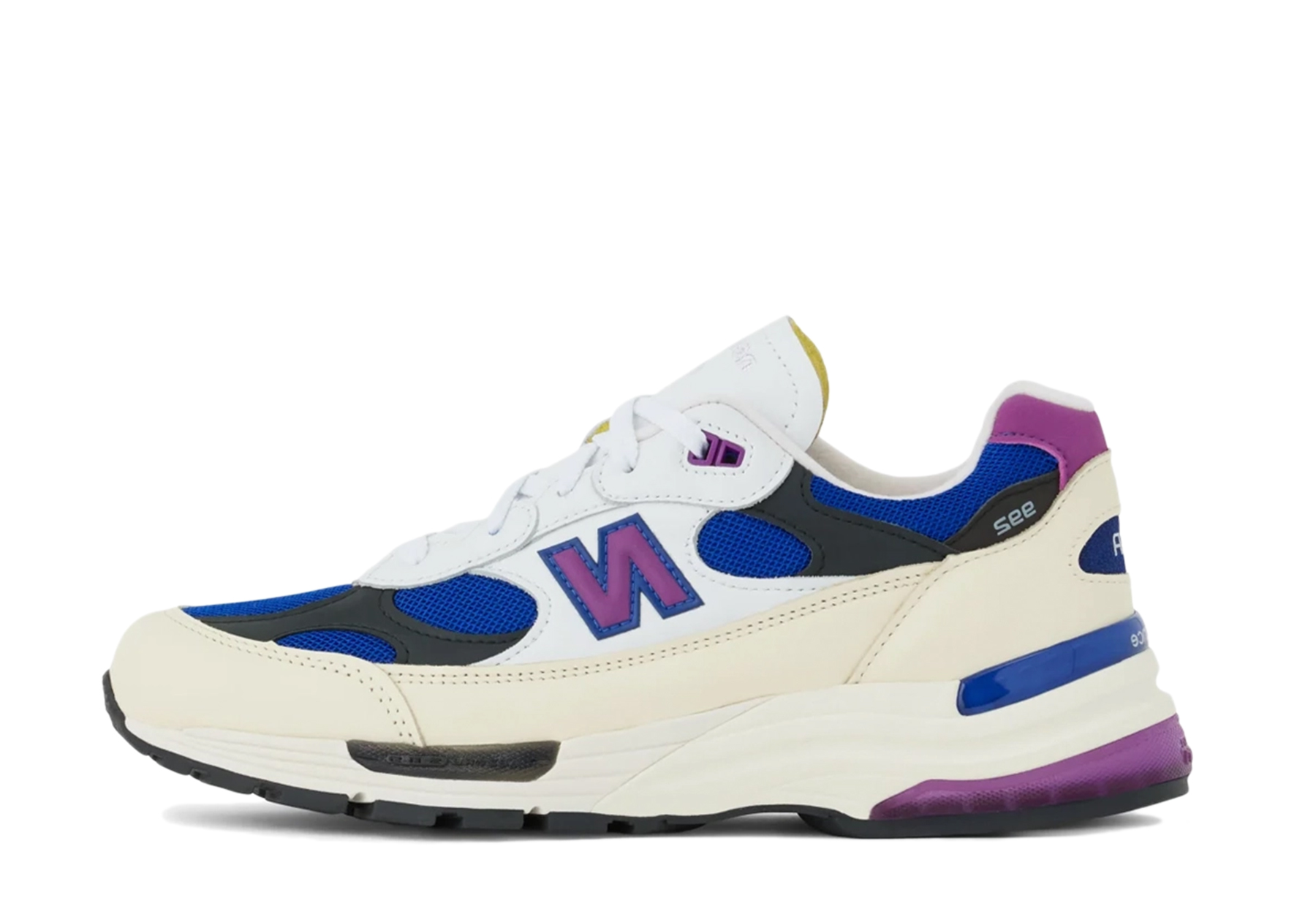 New Balance 992 Made in USA 'White & Team Royal' (2026) White/Team Royal/Purple/Beige sneaker – authenticated on KLEKT