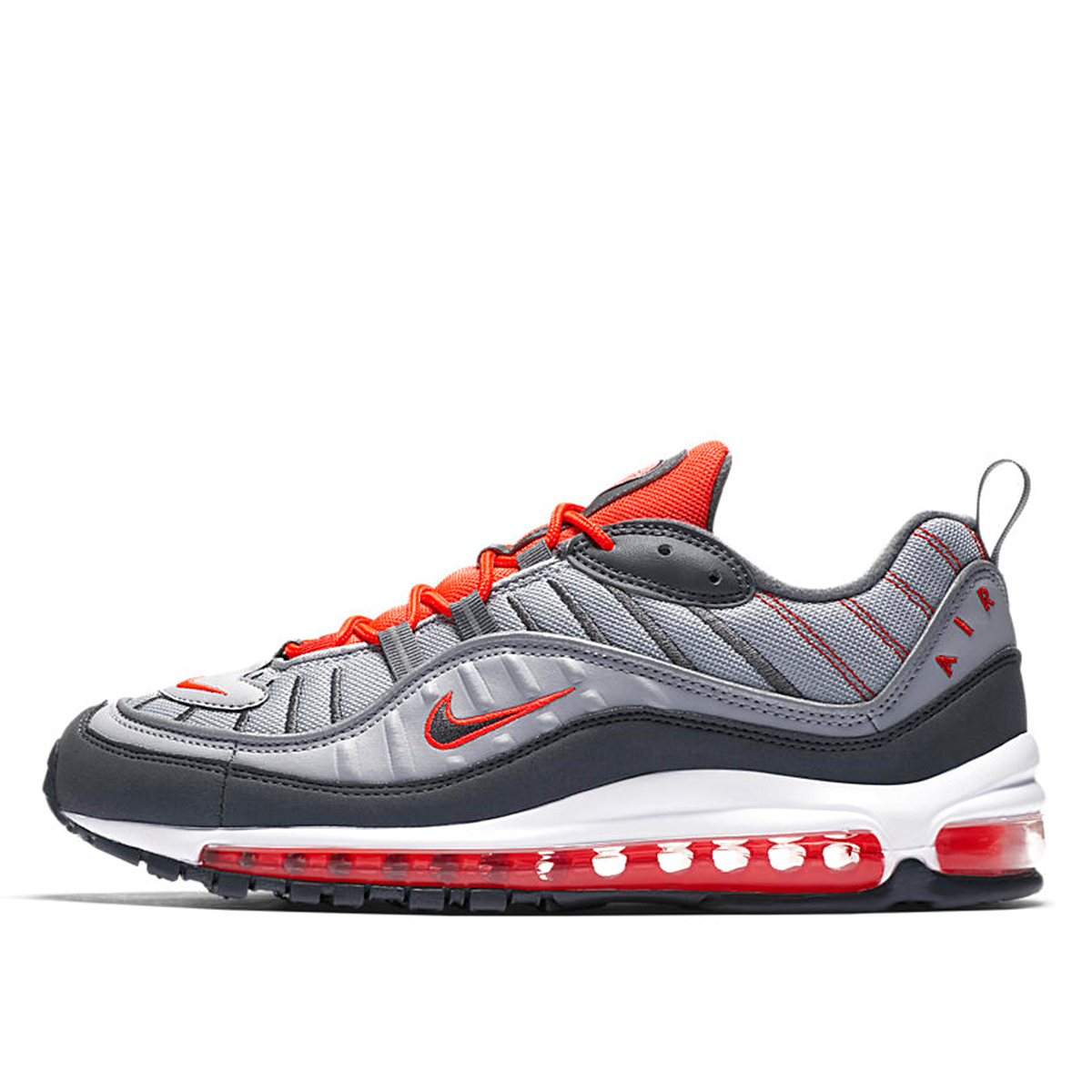 Nike Air Max 98 Wolf Grey Total Crimson sneaker – authenticated on KLEKT