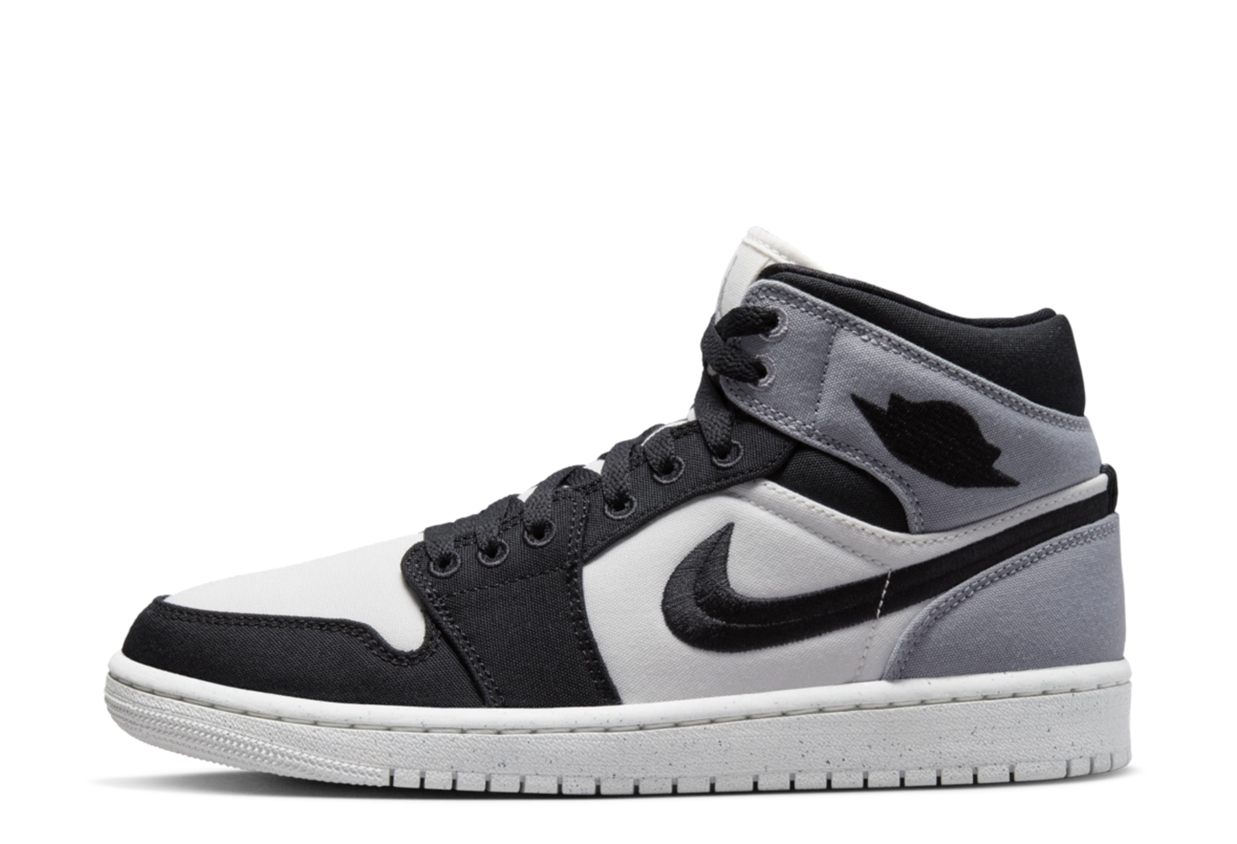 Air Jordan 1 Mid SE WMNS 'Canvas' (2023) Sail/Black/Light Steel Grey sneaker – authenticated on KLEKT
