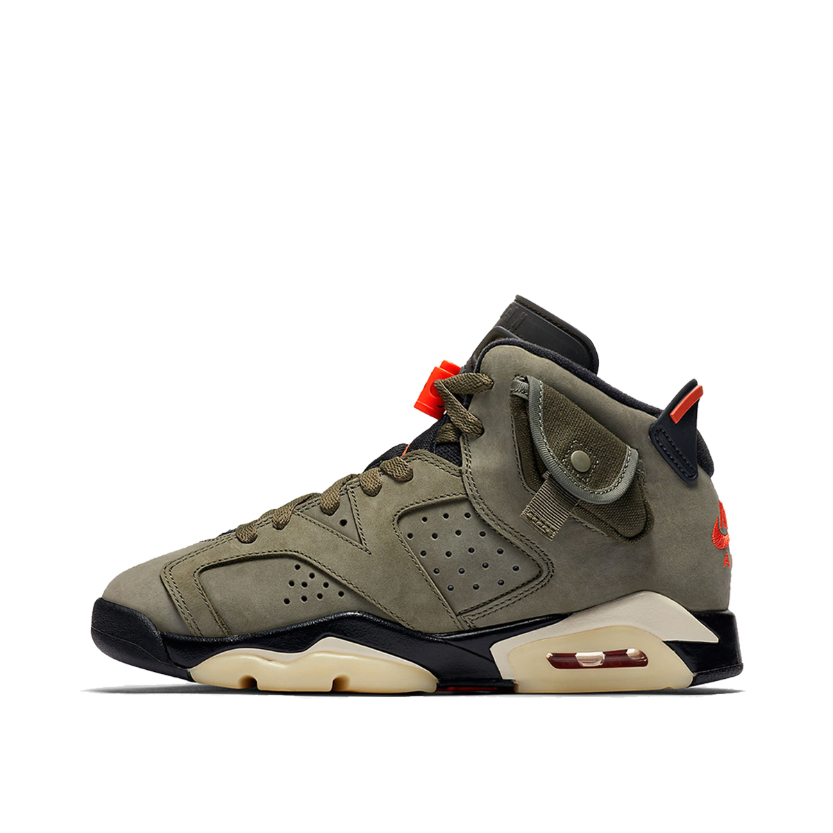Air Jordan x Travis Scott 6 GS Medium Olive (2019) MEDIUM OLIVE/BLACK-SAIL-UNIVERSITY RED sneaker – authenticated on KLEKT