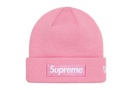 Supreme x New Era Box Logo Beanie 'Dusty Pink' (FW24) – authenticated on KLEKT