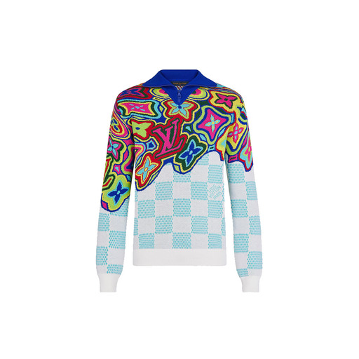 Louis Vuitton Distorted Monogram And Damier Half Zip Jumper Sweatshirt (2021)