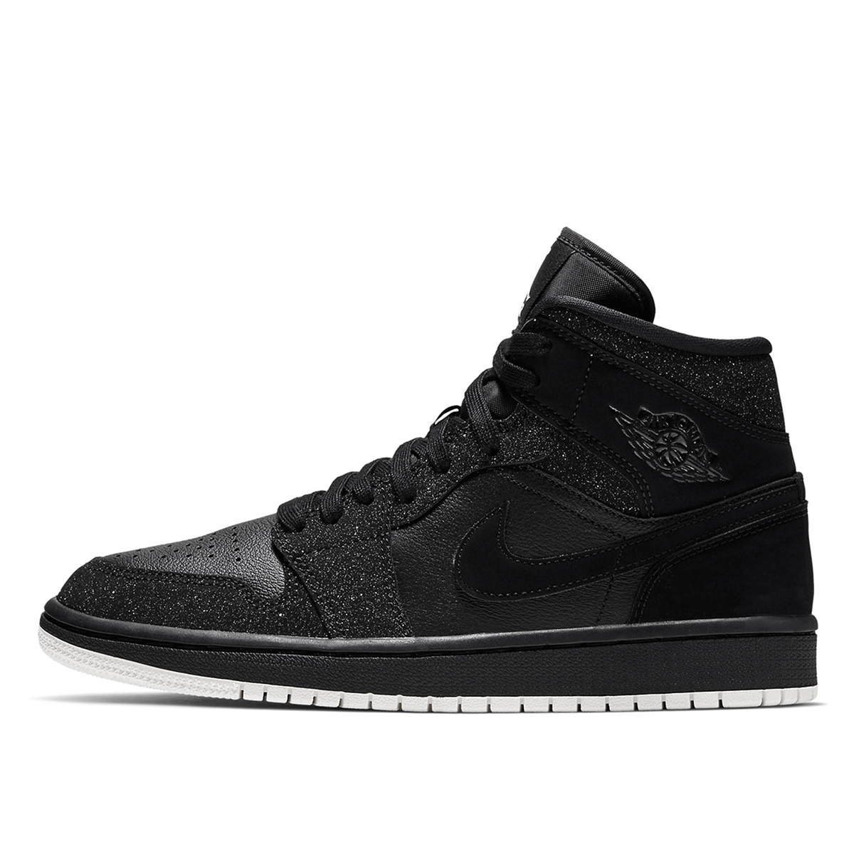 Air Jordan 1 Mid WMNS 'Glitter Black' sneaker – authenticated on KLEKT