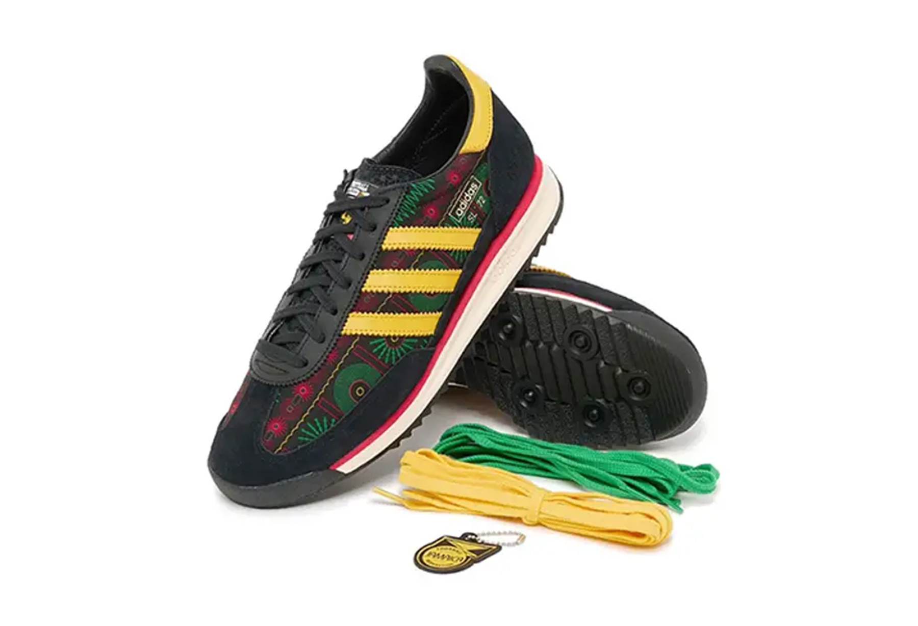 Adidas x Bob Marley x Jamaica Football Federation SL72 RS 'Home' (2026) Black/Yellow/Red sneaker – authenticated on KLEKT