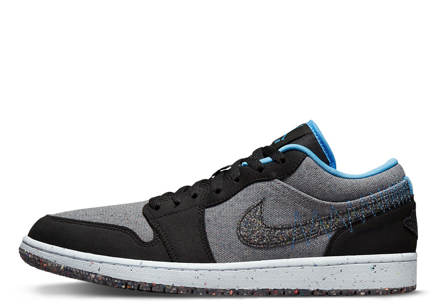 Air Jordan 1 Low Crater Black Grey Blue (2022) GREY/BLACK/UNIVERSITY BLUE sneaker – authenticated on KLEKT