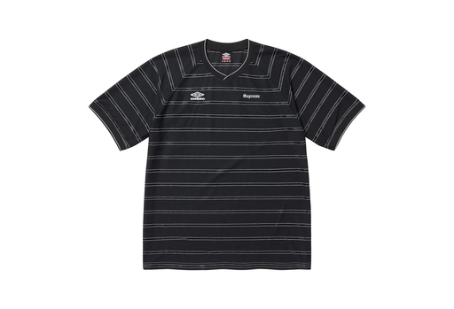 Supreme x Umbro Stripe Soccer Jersey 'Black' (SS25) – authenticated on KLEKT