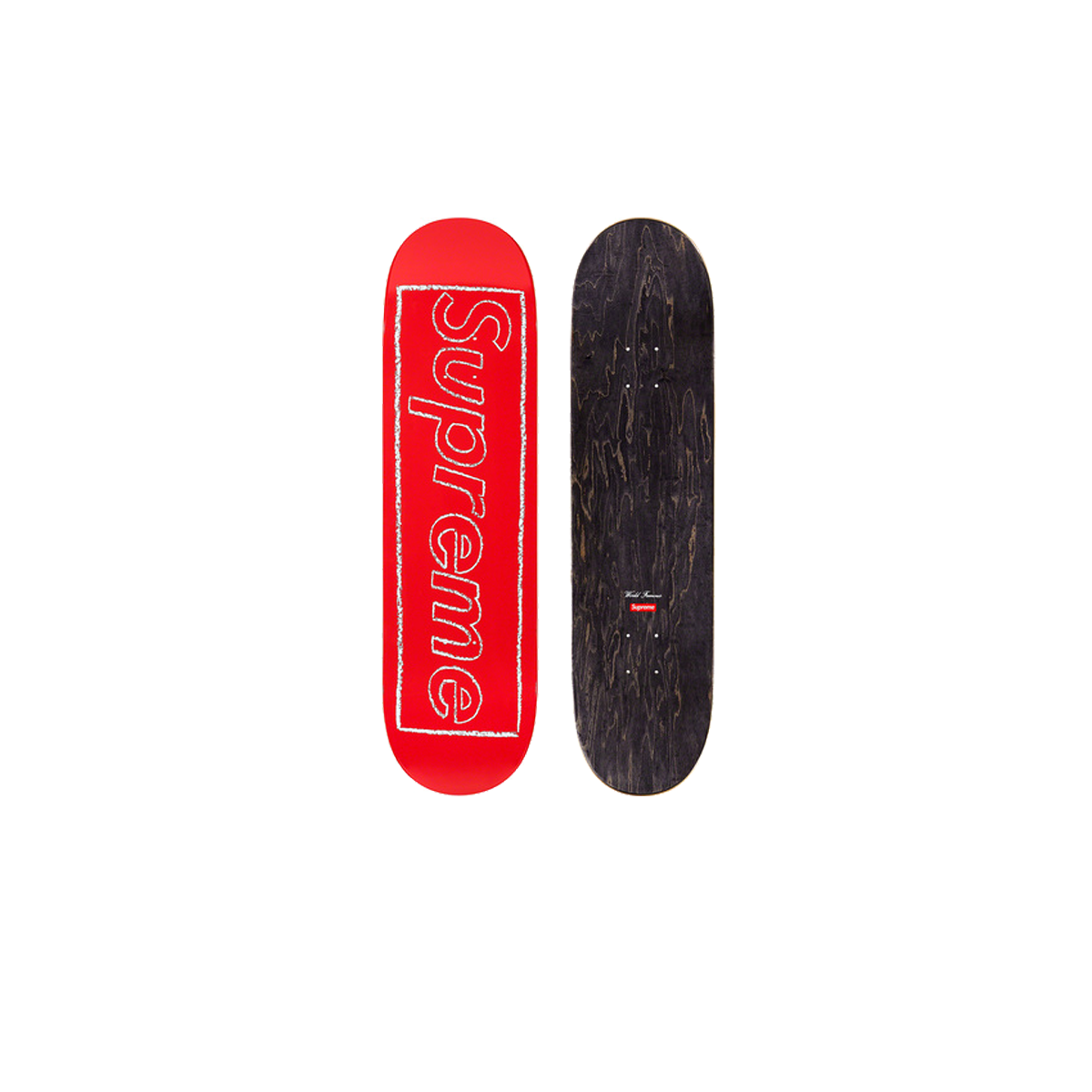 Supreme x KAWS Chalk Logo Skateboard Red - 8.625" x 32.25" (SS21) RED sneaker – authenticated on KLEKT