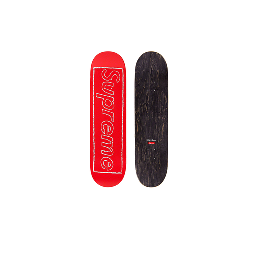 Supreme x KAWS Chalk Logo Skateboard Red - 8.625" x 32.25" (SS21)